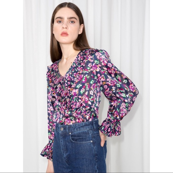 floral ruffle blouse